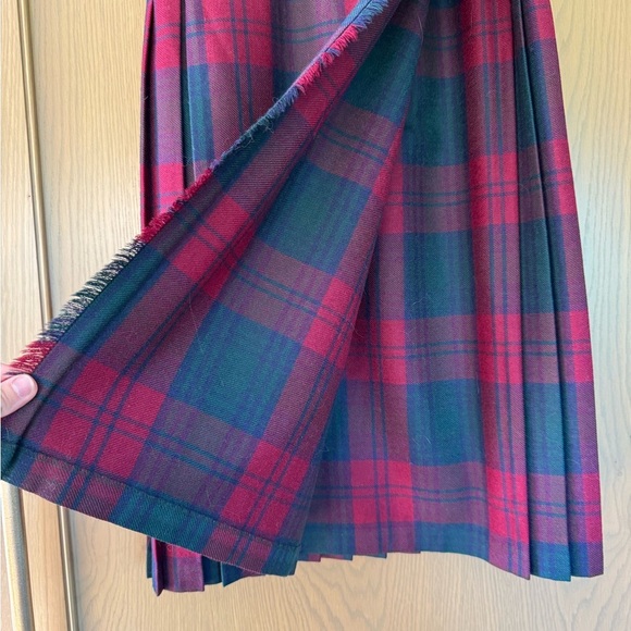 Vintage Moffat Woollens Made in Scotland Wrap Tartan Plaid Wool Skirt / 16 - Picture 3 of 14